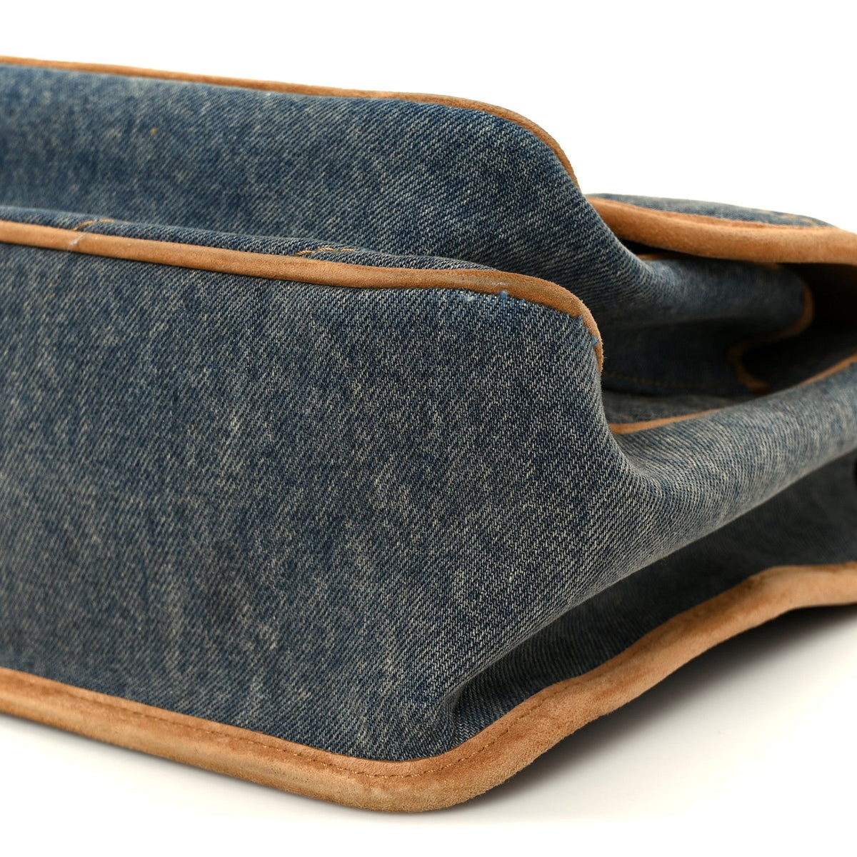 Medium Suede Satchel Bag - Blue