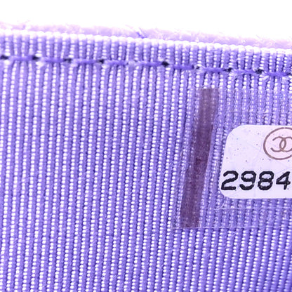 Quilted Caviar Wallet Bag - Purple