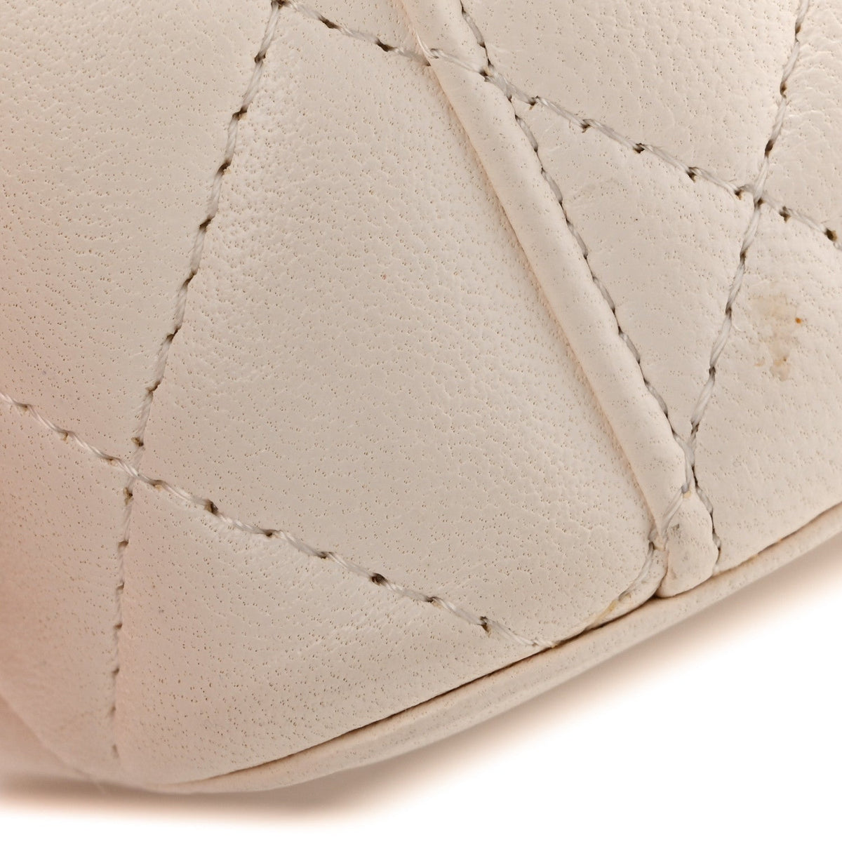 Mini Quilted Lambskin Handbag - White