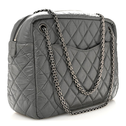 Large Quilted Calfskin Handbag - Grey