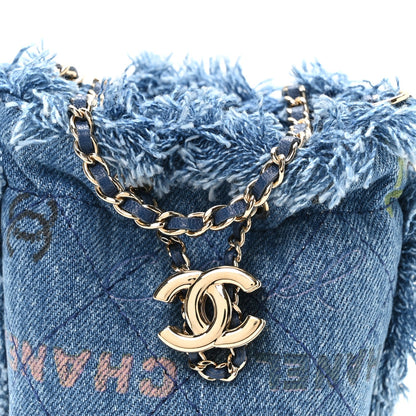Mini Quilted Bucket Bag - Blue
