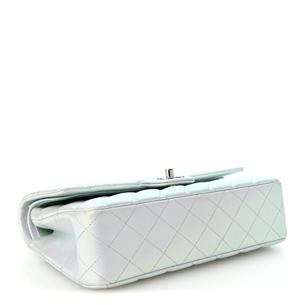 Medium Quilted Lambskin Flap Shoulder Bag - Light Blue