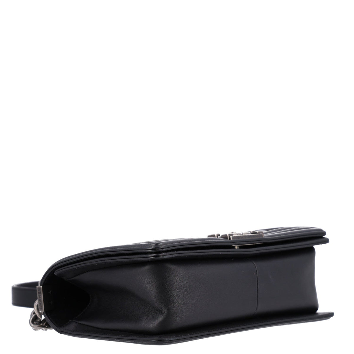 Medium Quilted Lambskin Flap Shoulder Bag - Black