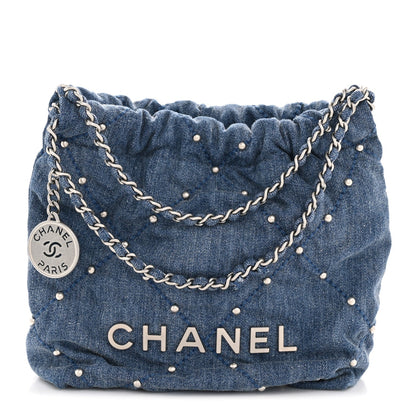 Mini Quilted Handbag - Blue