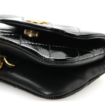 Quilted Lambskin Clutch Bag - Black