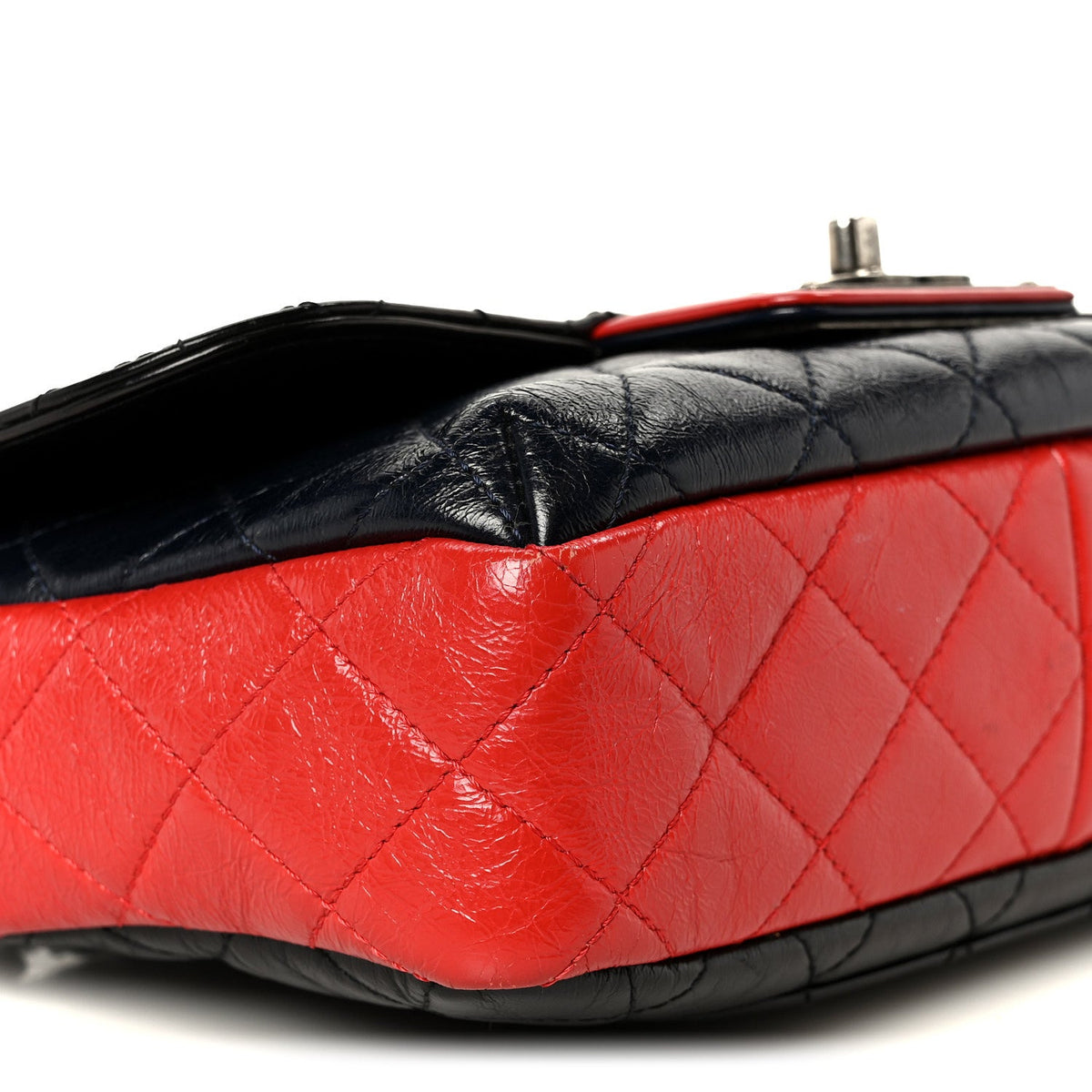Quilted Goatskin Flap Shoulder Bag - Black