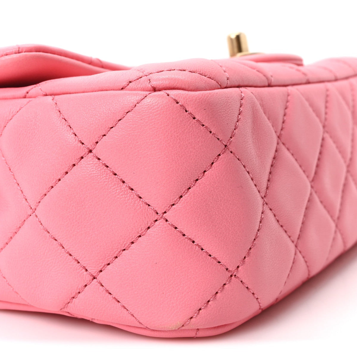 Mini Quilted Lambskin Flap Shoulder Bag - Tan