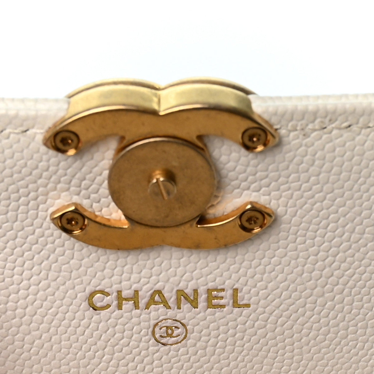 Quilted Caviar Clutch Bag - White