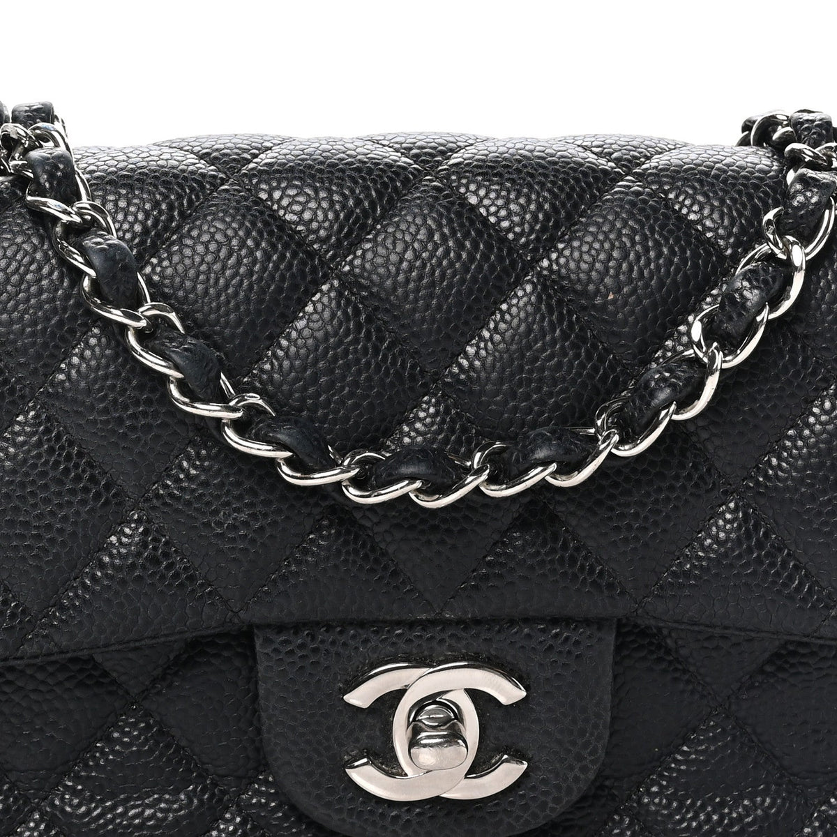 Mini Quilted Caviar Flap Shoulder Bag - Tan