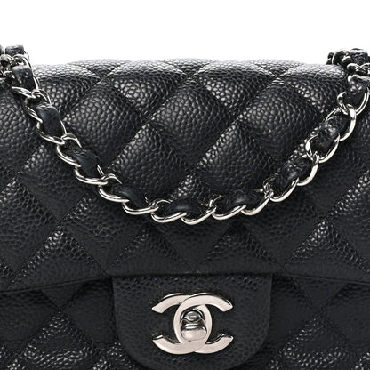 Mini Quilted Caviar Flap Shoulder Bag - Tan