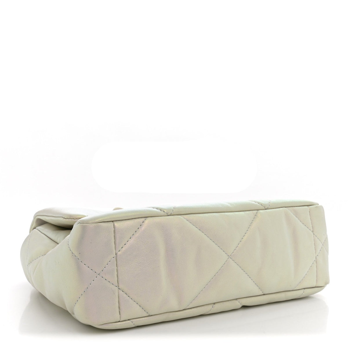 Medium Quilted Calfskin Flap Shoulder Bag - White