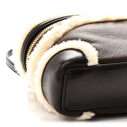 Calfskin Shearling Handbag - Brown