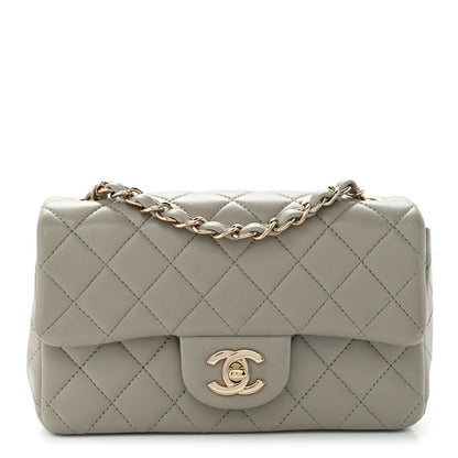 Mini Quilted Lambskin Flap Shoulder Bag - Tan