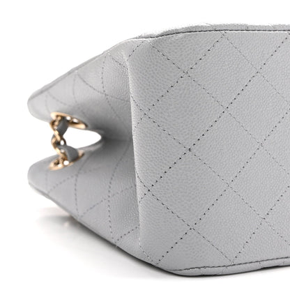 Mini Quilted Caviar Bucket Bag - Grey