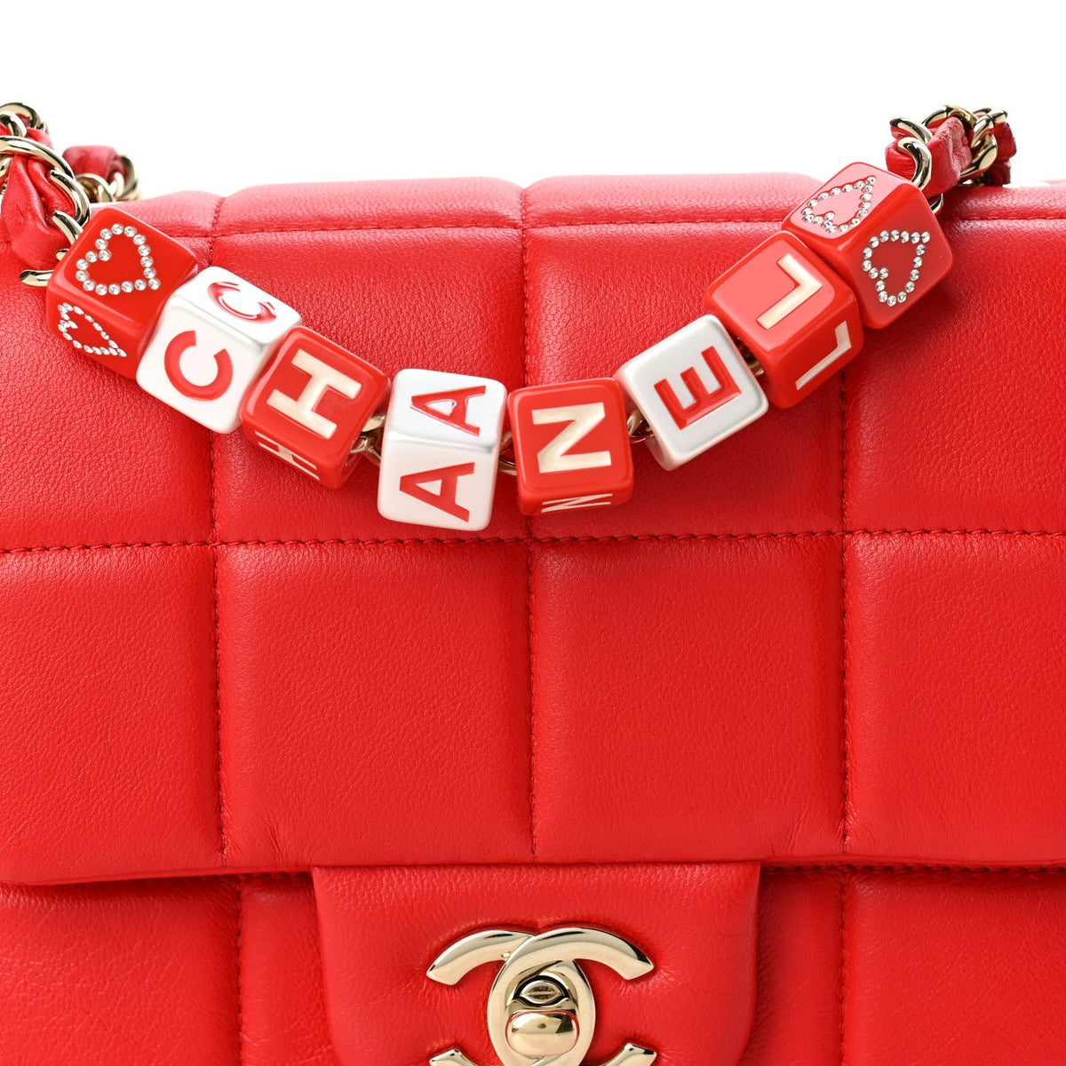 Mini Quilted Lambskin Flap Shoulder Bag - Red