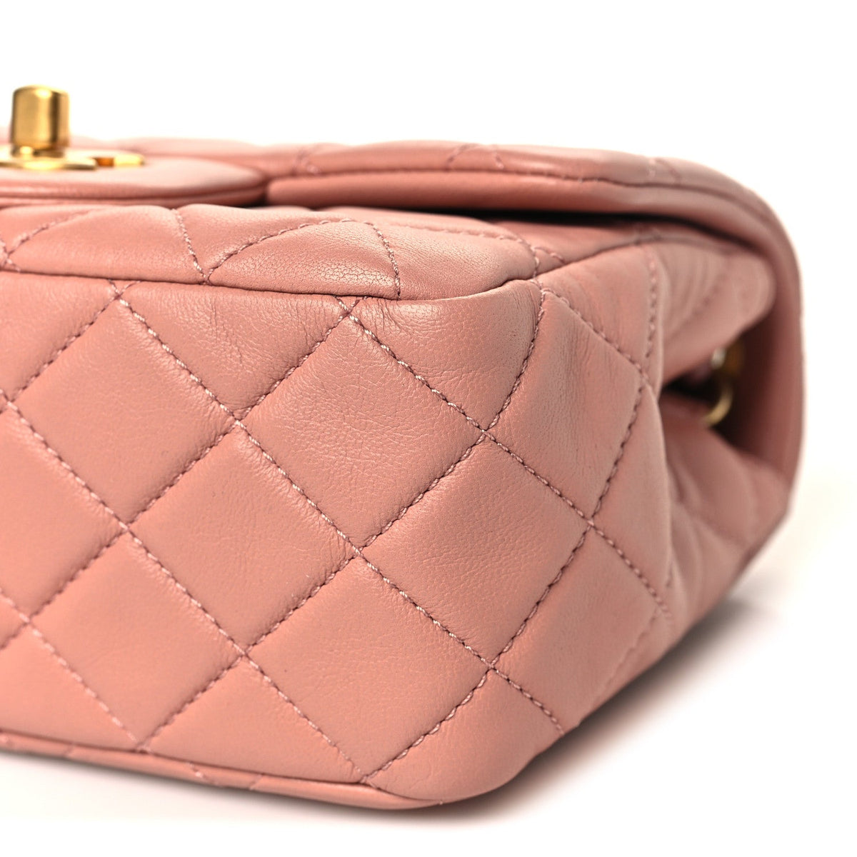 Mini Quilted Lambskin Flap Shoulder Bag - Pink