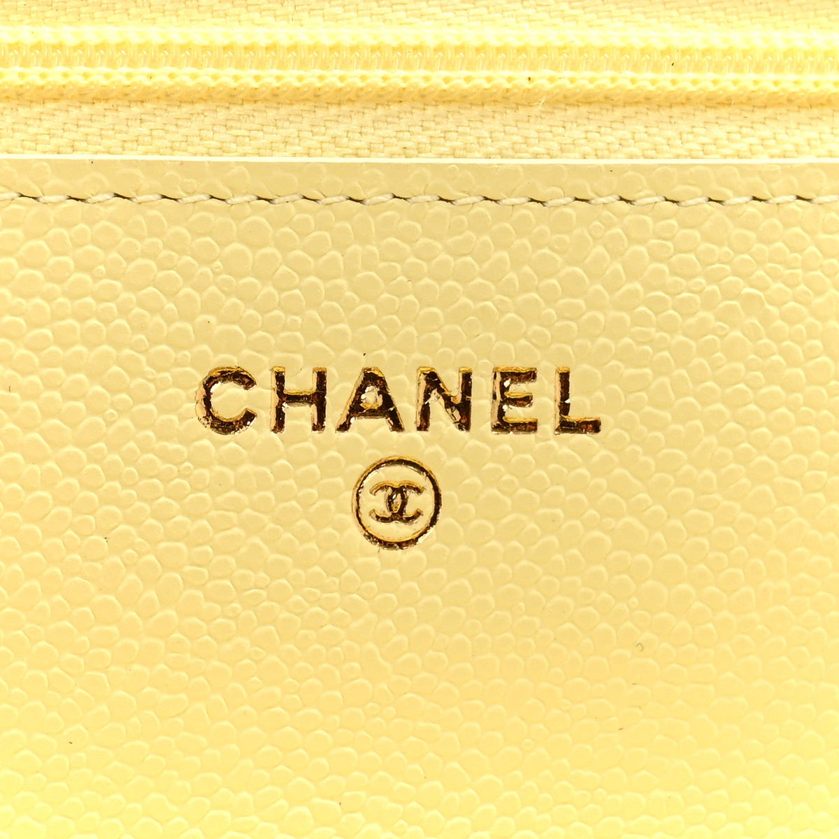 Quilted Caviar Wallet Bag - Yellow