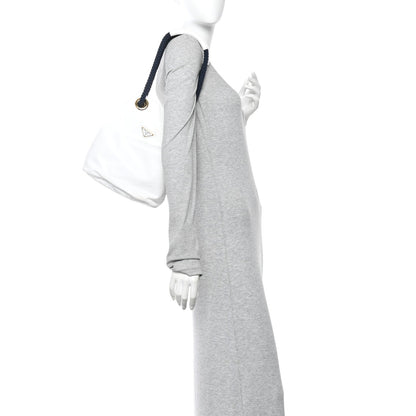 Small Nylon Bucket Bag - White