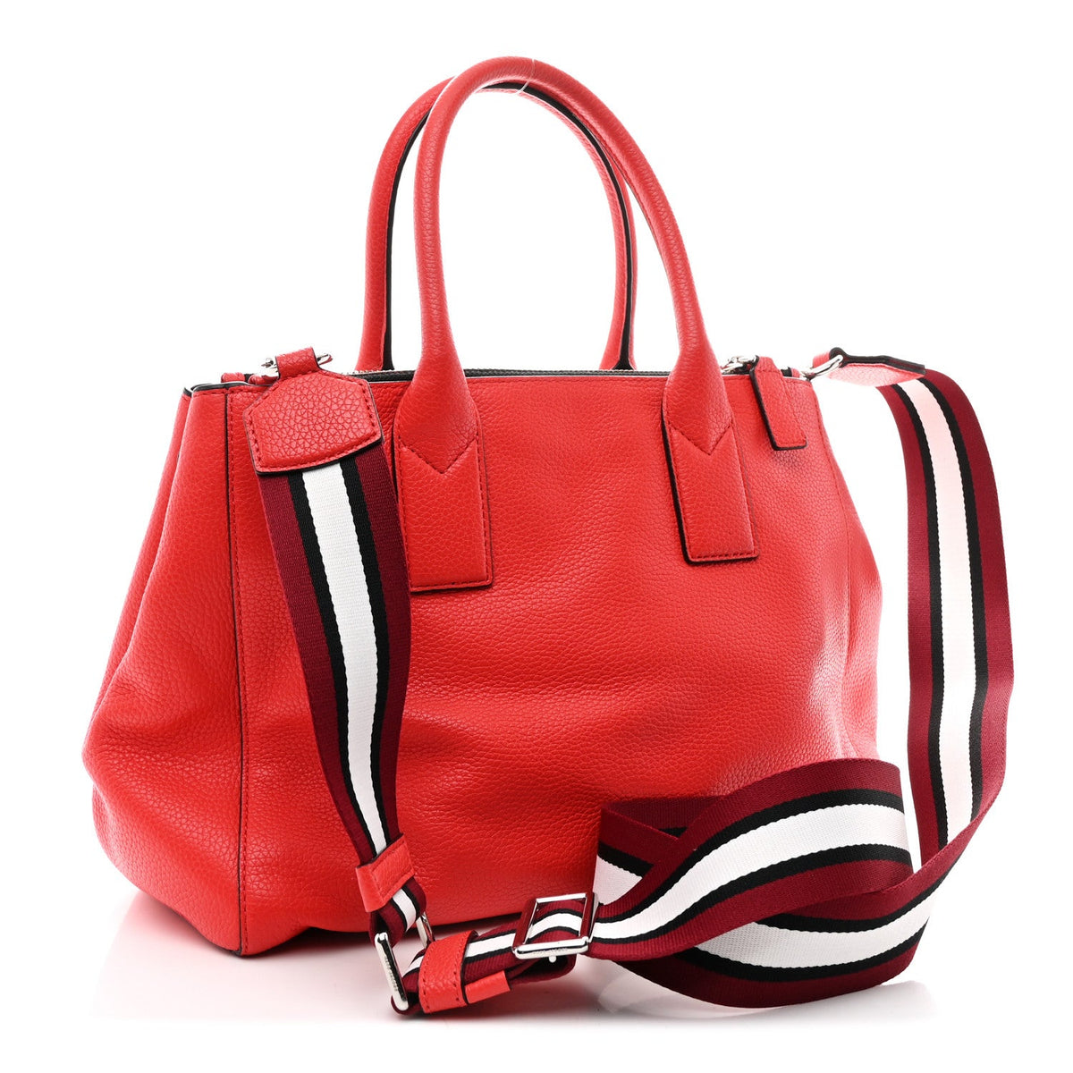 Calfskin Satchel Bag - Red