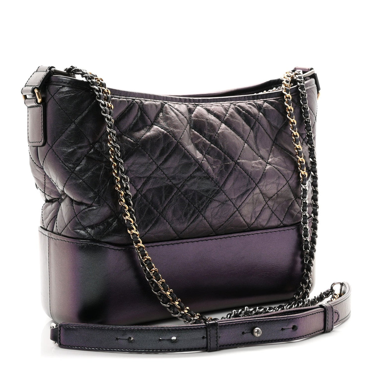 Medium Quilted Calfskin Hobo Bag - Black