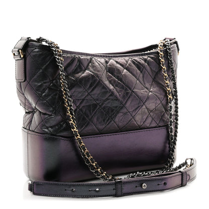 Medium Quilted Calfskin Hobo Bag - Black