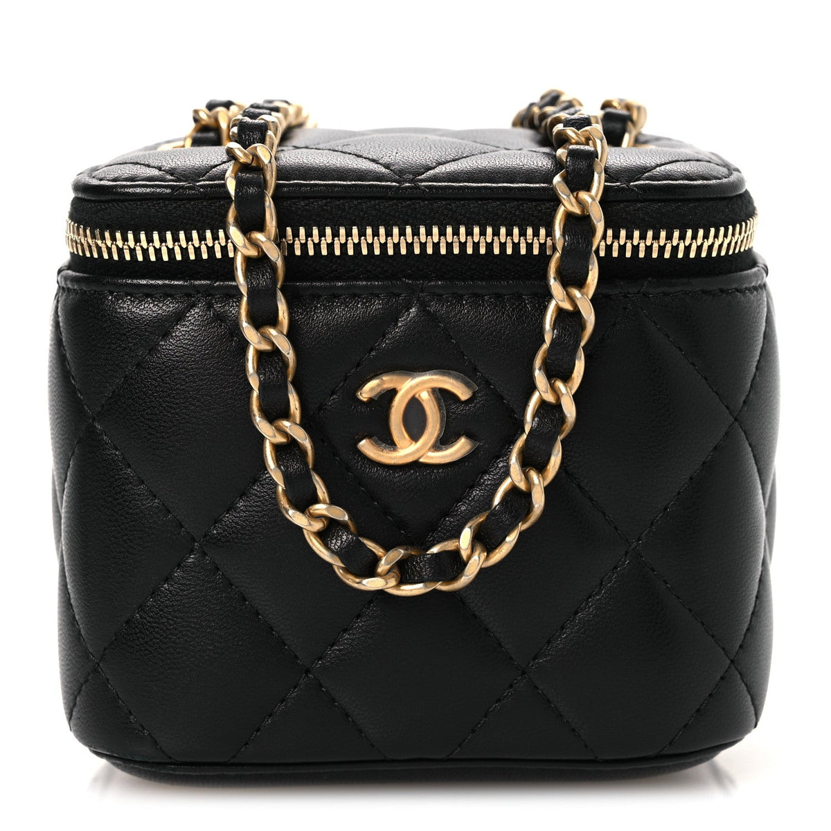 Mini Quilted Lambskin Handbag - Black