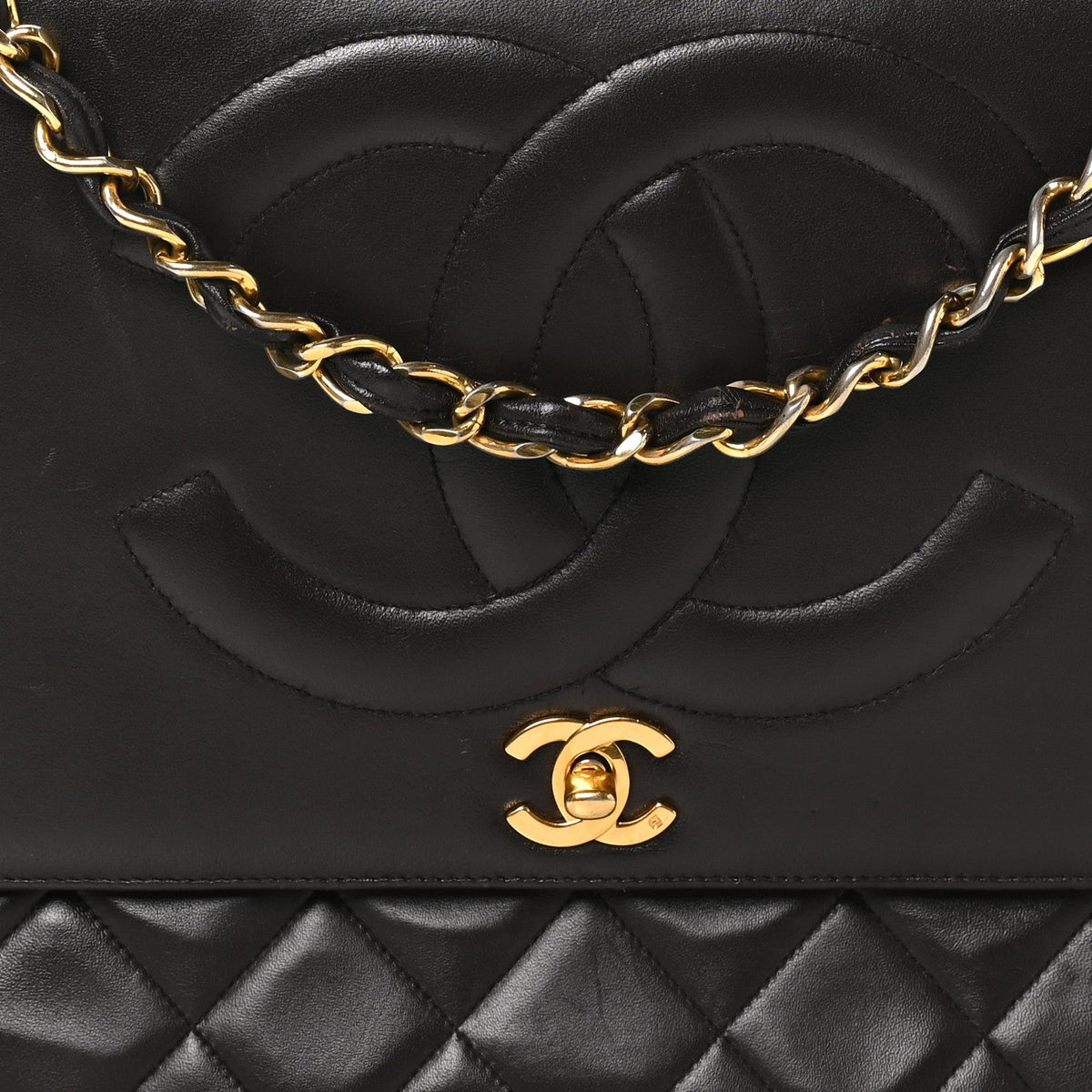 Maxi Quilted Lambskin Flap Shoulder Bag - Brown