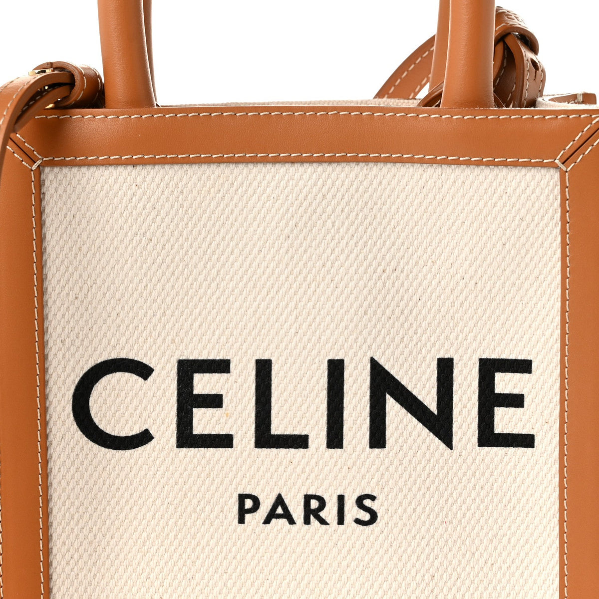Mini Calfskin Canvas Handbag - Natural