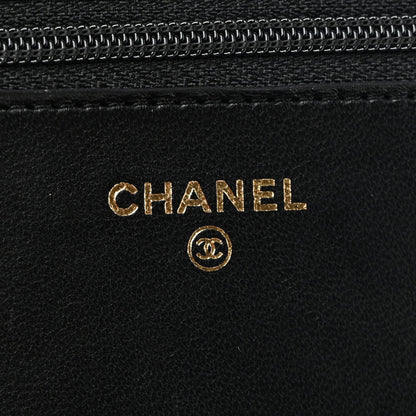 Quilted Lambskin Wallet Bag - Black