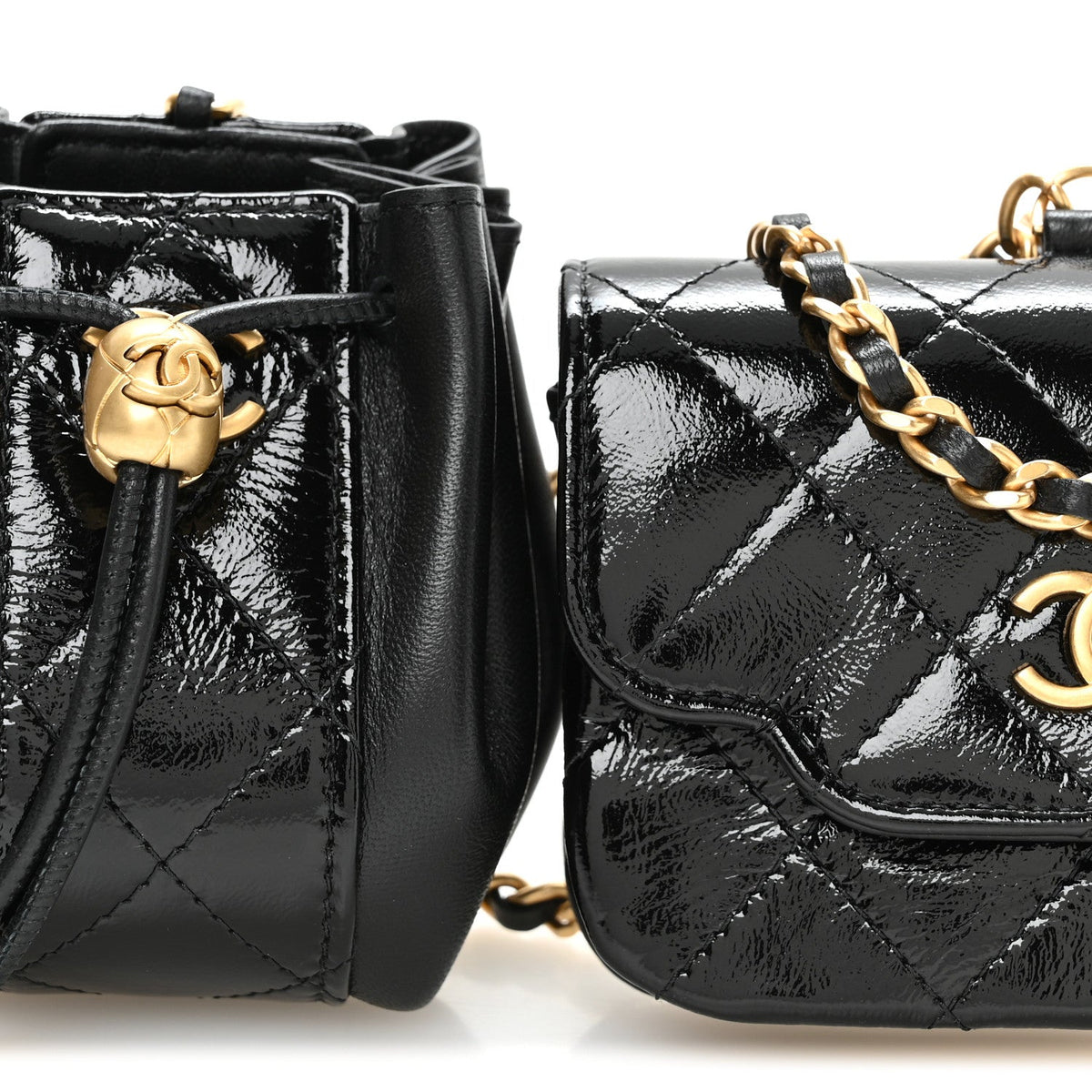 Quilted Lambskin Clutch Bag - Black