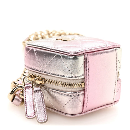 Quilted Lambskin Clutch Bag - Gold