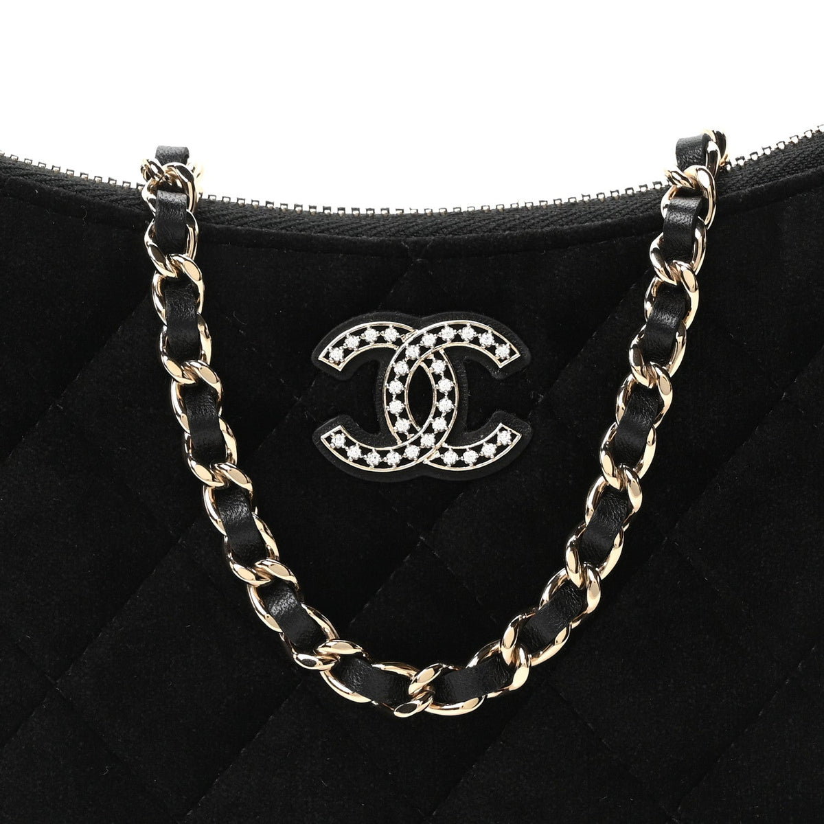 Quilted Hobo Bag - Black