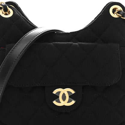 Small Quilted Hobo Bag - Black