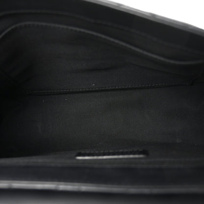Medium Quilted Calfskin Flap Shoulder Bag - Black