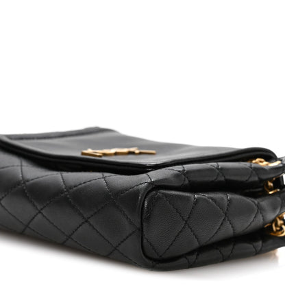 Mini Quilted Lambskin Handbag - Black