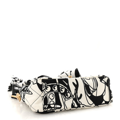 Mini Canvas Flap Shoulder Bag - White
