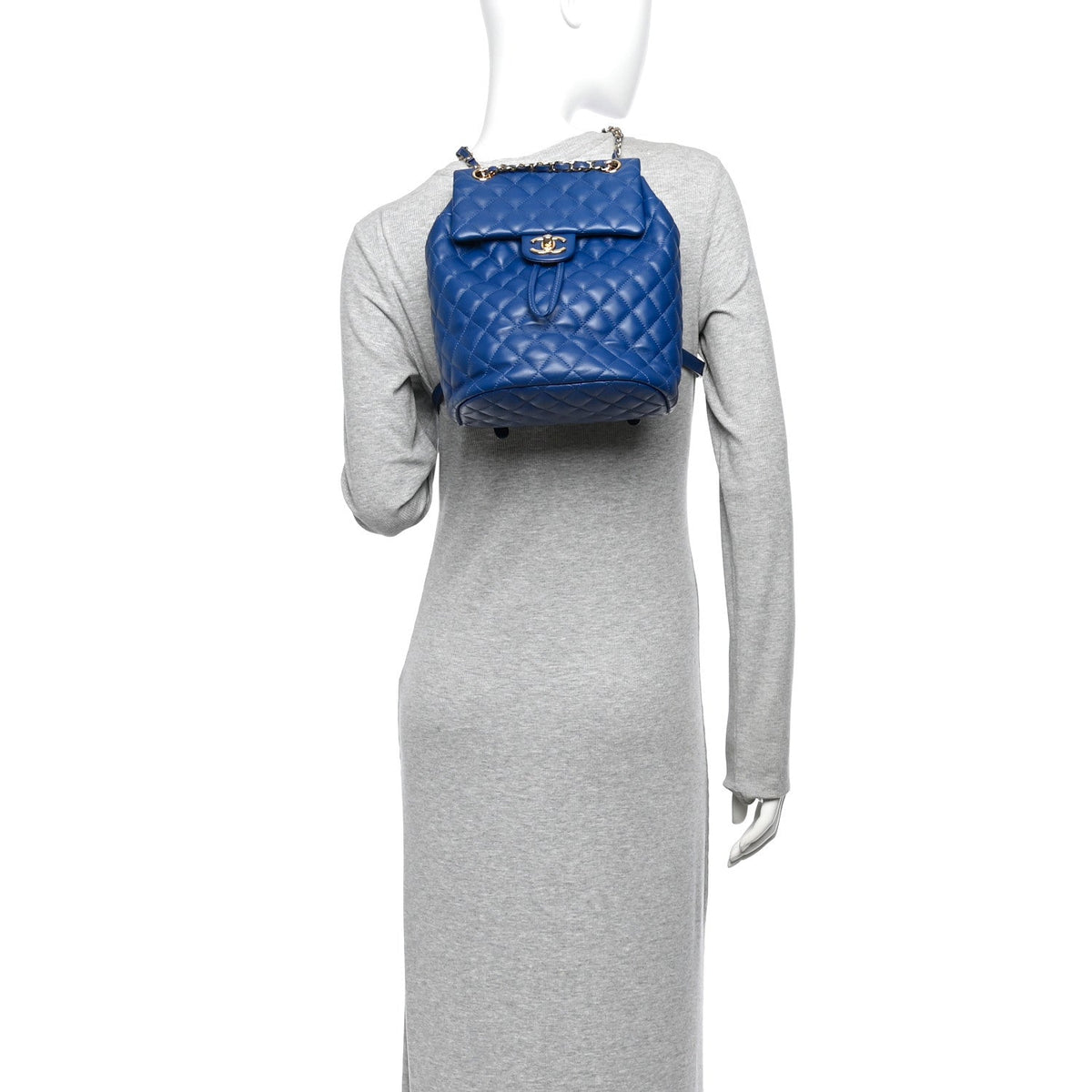 Small Quilted Lambskin Backpack - Blue