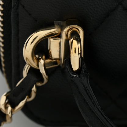 Mini Quilted Lambskin Handbag - Black