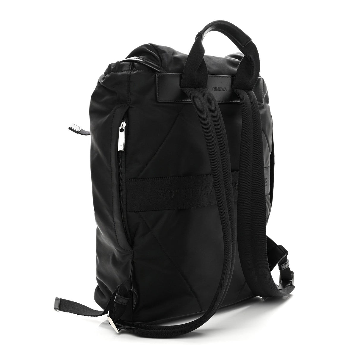 Calfskin Nylon Backpack - Black