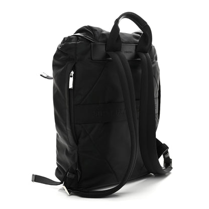 Calfskin Nylon Backpack - Black