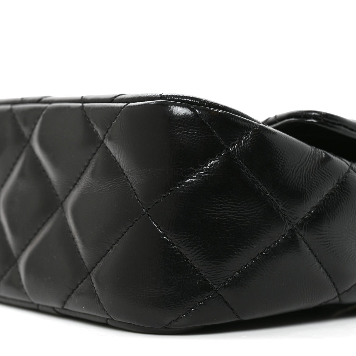 Quilted Lambskin Flap Shoulder Bag - Black