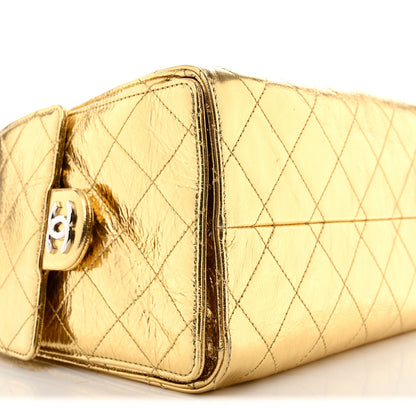 Small Quilted Calfskin Handbag - Gold