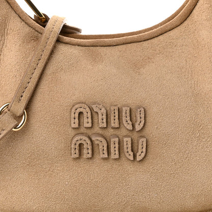 Mini Suede Shearling Hobo Bag