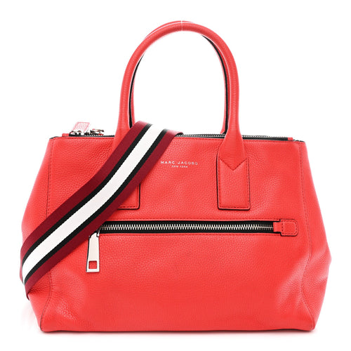Calfskin Satchel Bag - Red