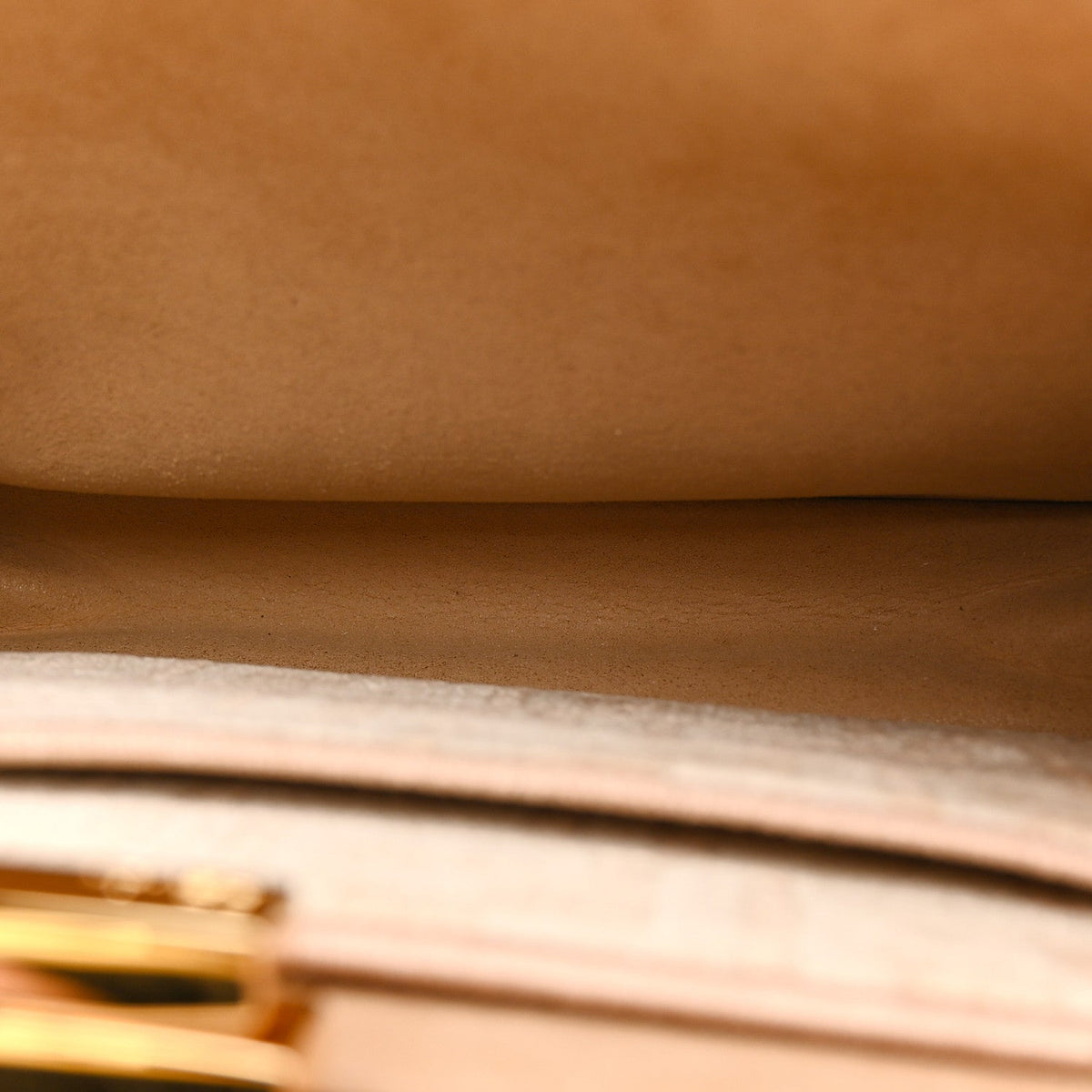 Small Suede Satchel Bag - Beige
