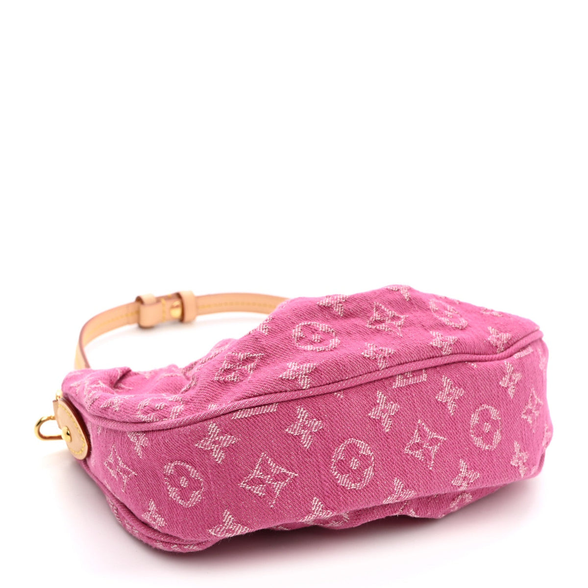 Monogram Denim Pochette Valley Fuchsia Handbag