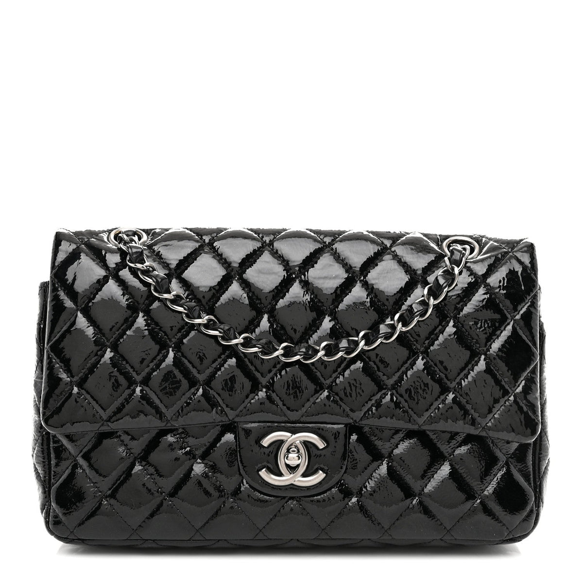 Medium Quilted Flap Shoulder Bag - Black
