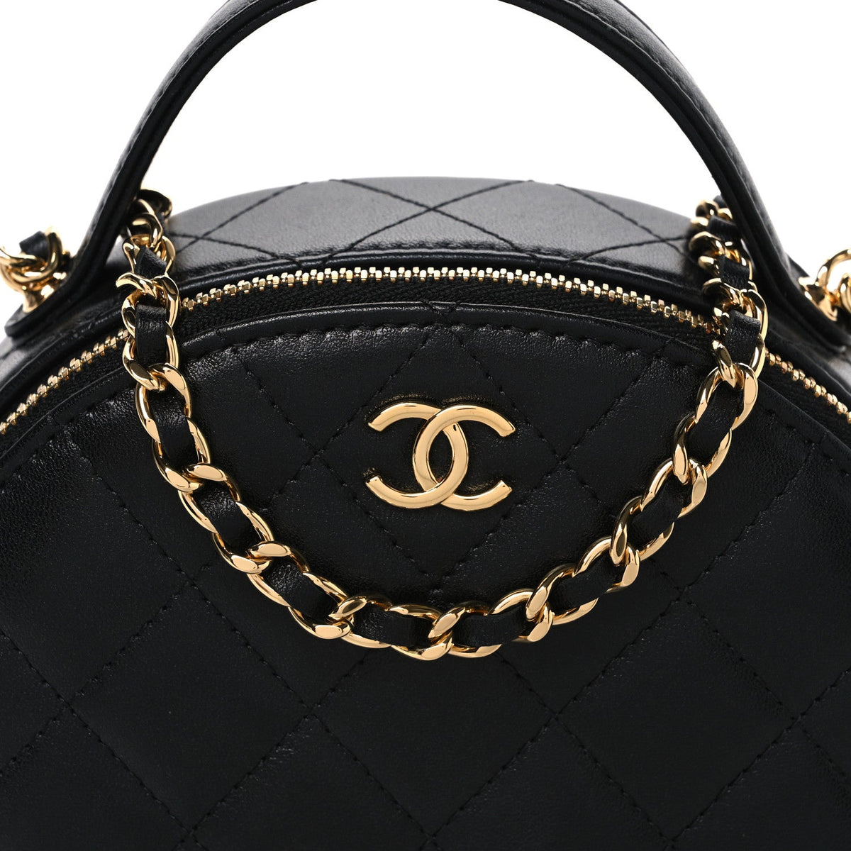 Quilted Lambskin Handbag - Black