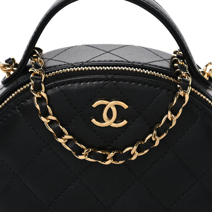 Quilted Lambskin Handbag - Black