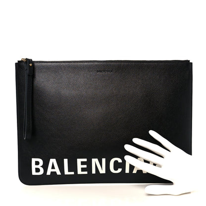Large Calfskin Pouch - Black
